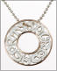 Silver with Red 9ct Gold Circles - 260